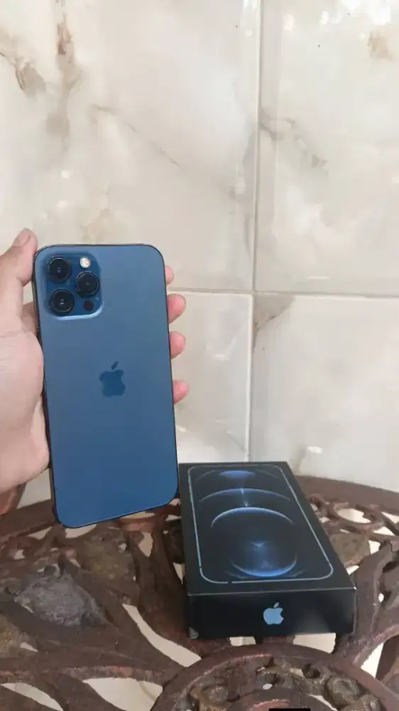 Apple Iphone 12 Promax 256gb Dual SIM ex inter fullset biru 12 PM