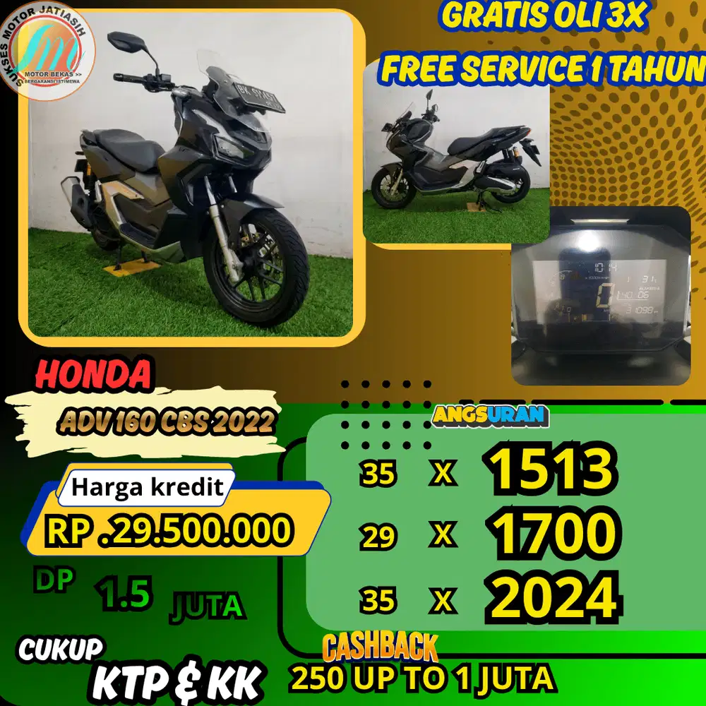 HONDA ADV 160 CBS 2022 DP & ANGSURAN TERMURAH SYRT KTP&KK(SUKSESMOTOR)