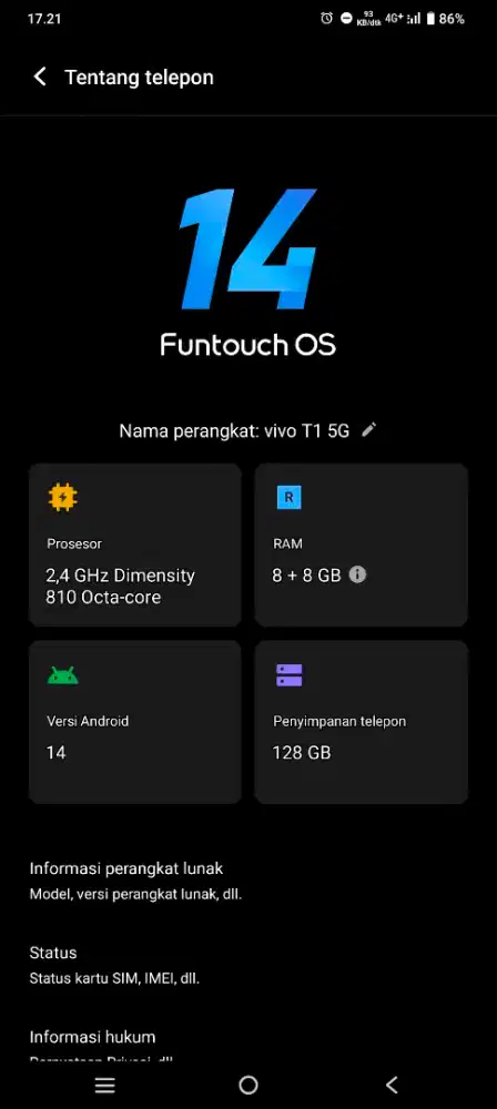 vivo T1 8+8 128GB
