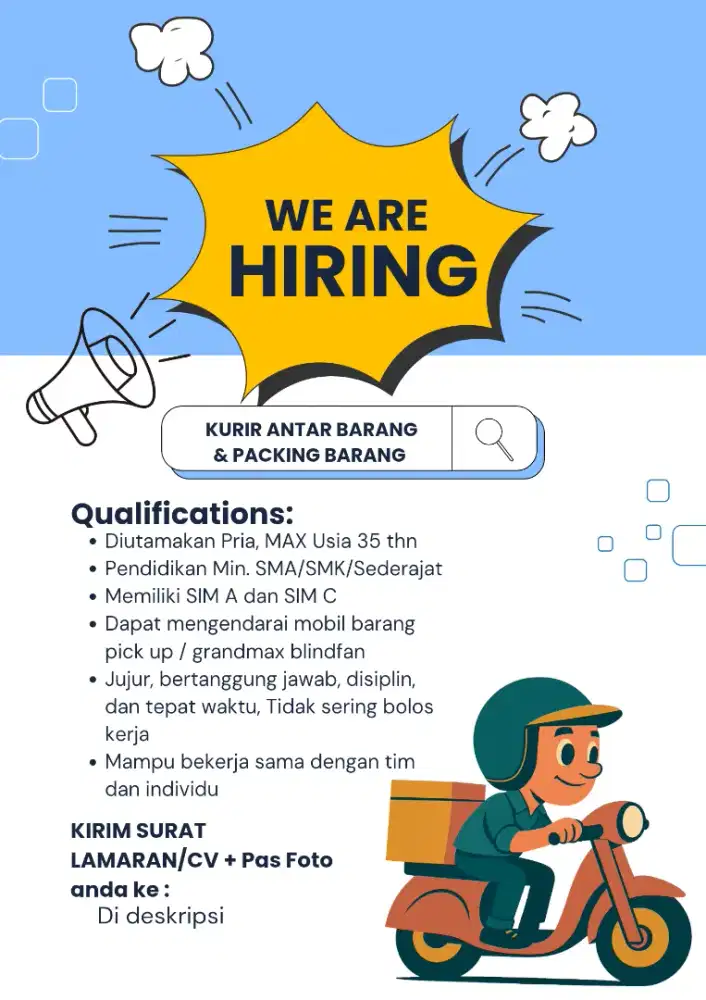 LOWONGAN KERJA DRIVER & PACKING