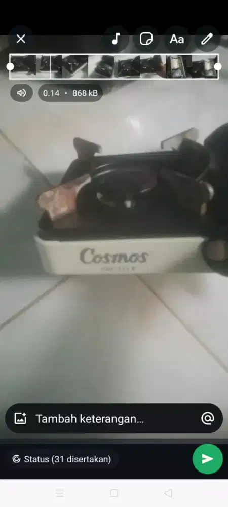 Kompor gas mini merk Cosmos,,masih super mulus hanya sekali pakai,,,