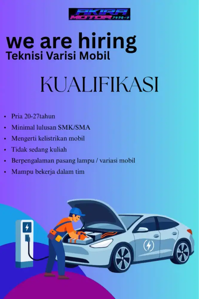 Loker teknisi variasi mobil