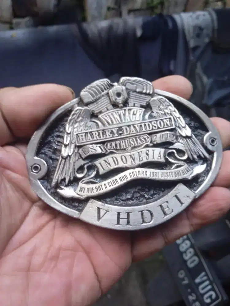 Kepala gesper buckle head Harley Davidson vintage Indonesia orisinil