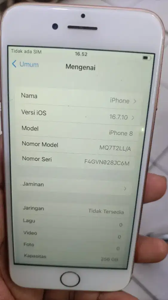 iPhone 8 256gb batangan minus