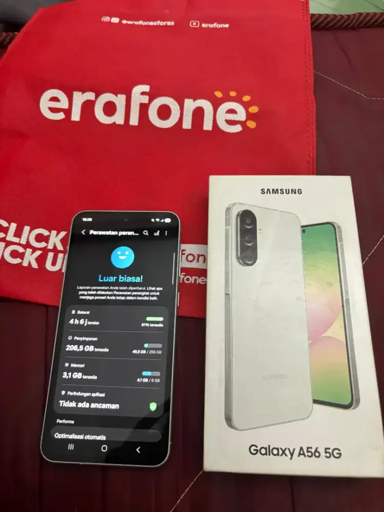 Samsung a56 5g 8/256 likenew garansi on
