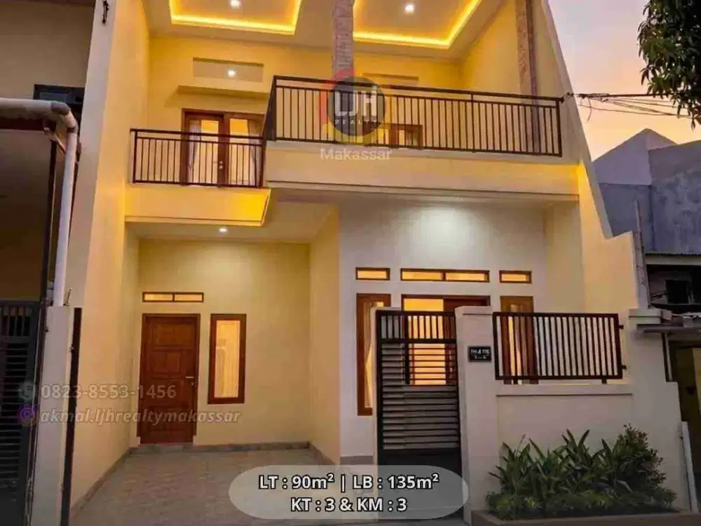 DIJUAL RUMAH 2LT AREA PETTARANI KOTA MAKASSAR
