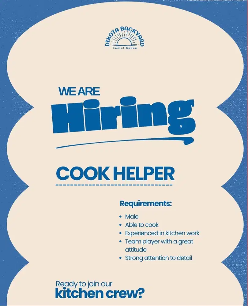 Loker Cook Helper Dikota Backyard cipete