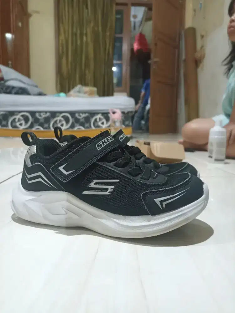 Sepatu Skechers Mazematics Boys Casual shoes Hitam/Perak Black/Silver