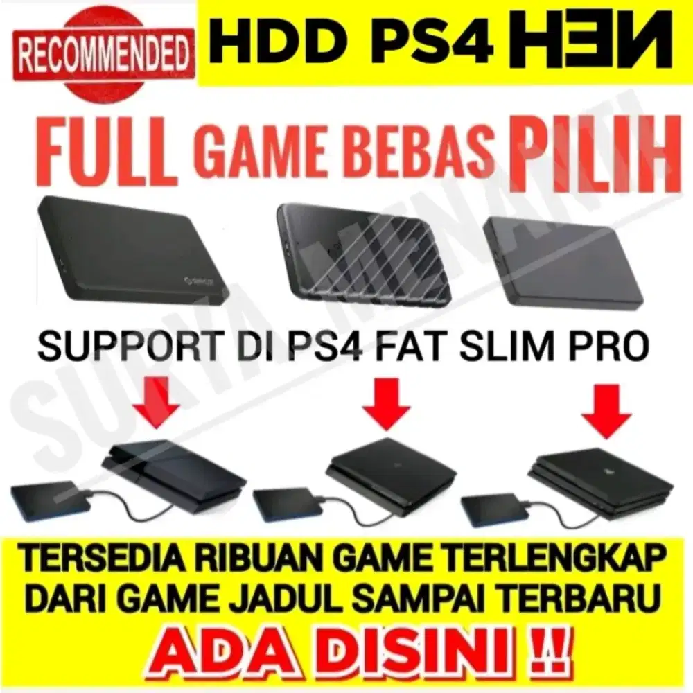 HDD PLayStation 4 320 GB MRH MERIAH Bersahabat