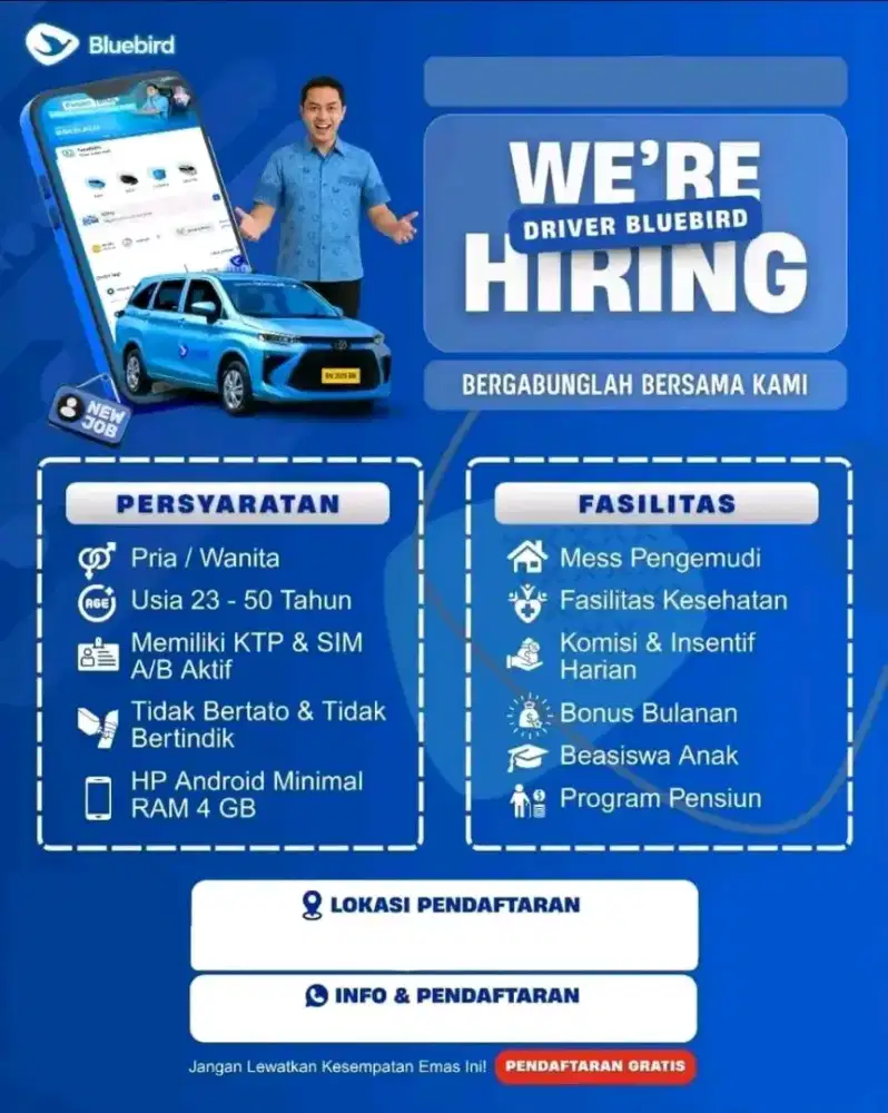 Yang punya sim A/B gabung bluebird pool cipondoh aja