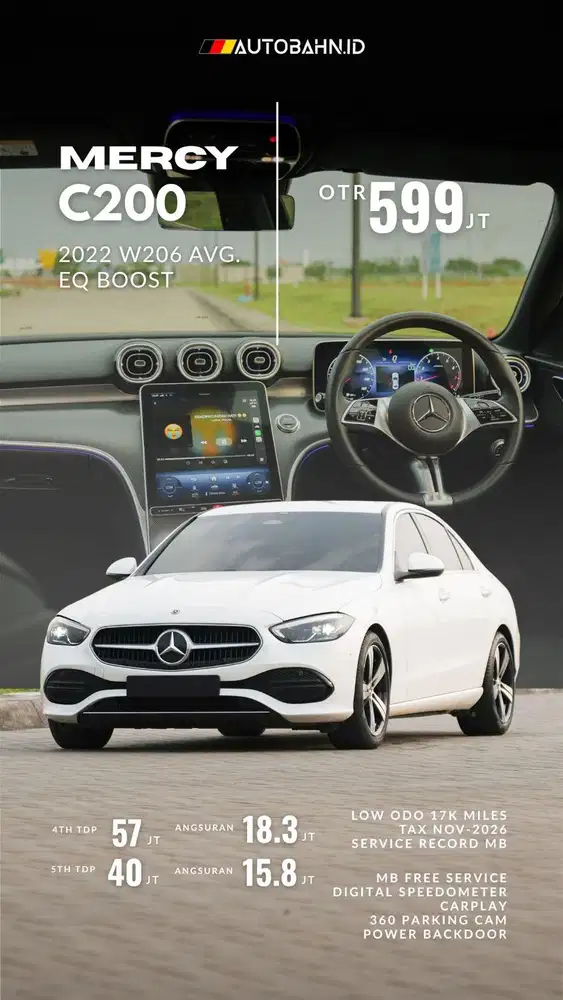 Mercedes Benz C200 Facelift Avantgarde W206 2022 White! 320i