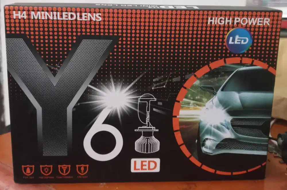 LAMPU UTAMA MOTOR/MOBIL PROJECTOR Y6 LED Mini Biled Laser