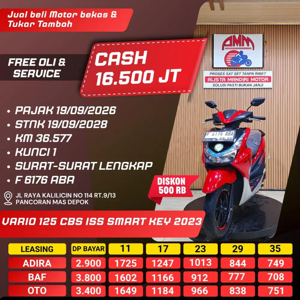 FREEGO 125 STD 2023 PAJAK HIDUP CASH / KREDIT ALISTA