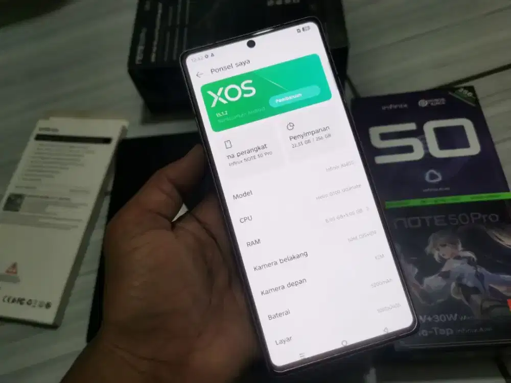 Infinix note 50 pro
Ram 8/256
Fullset