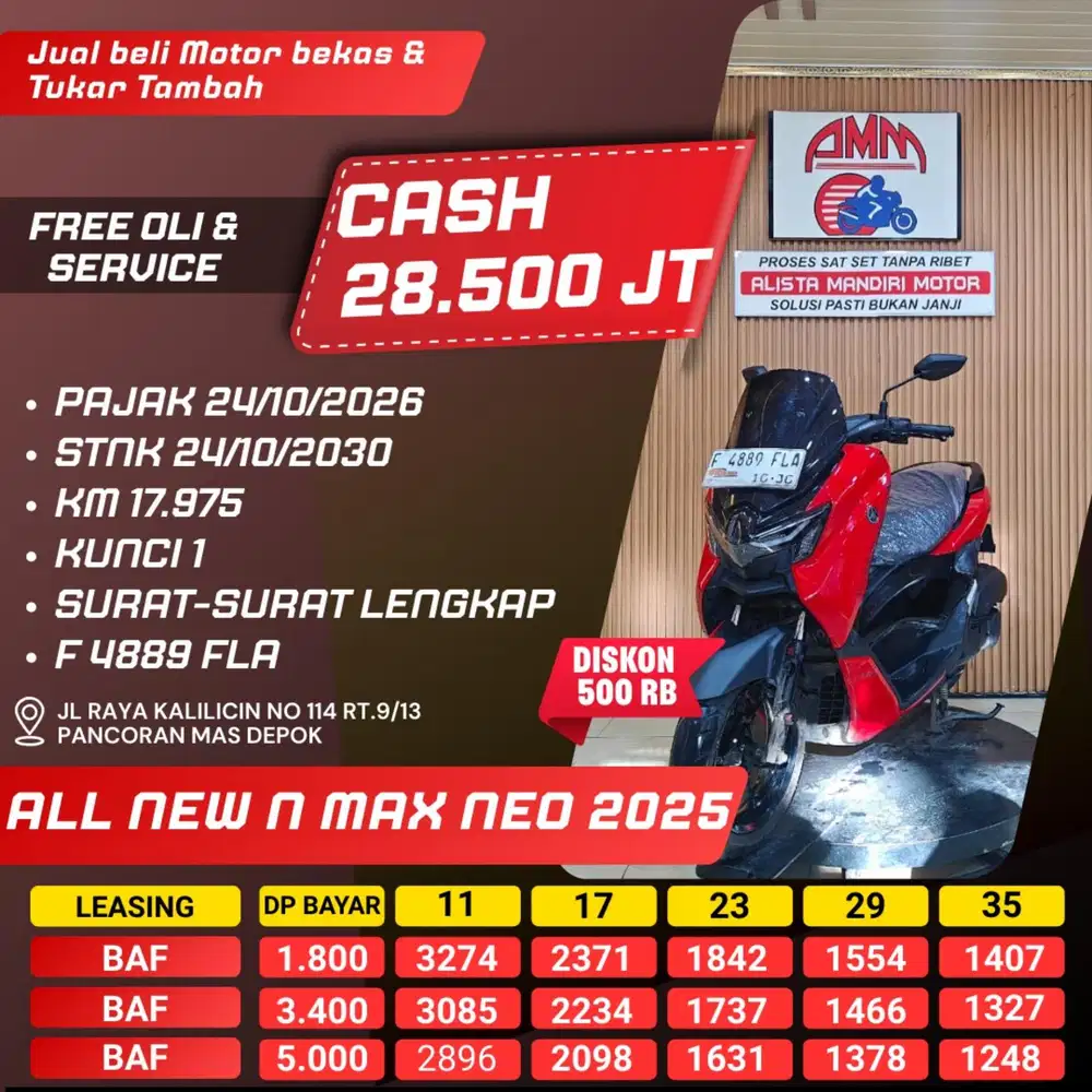 ALL NEW NMAX NEO 2025 PAJAK HIDUP CASH / KREDIT ALISTA