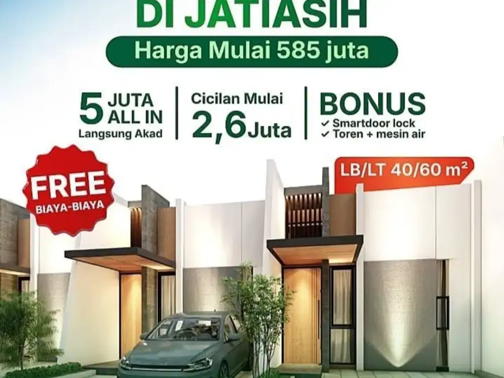 S938.Rumah Impian Harga terjangkau Promo Hrg Special Dp0% free Biaya Di Jatiasih Bekasi
