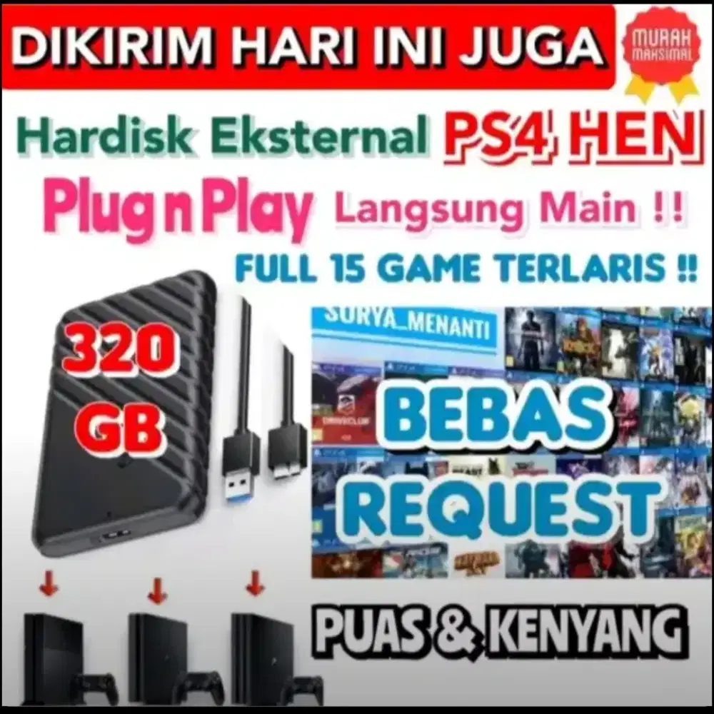 HDD PLayStation 4 320 GB MURAH