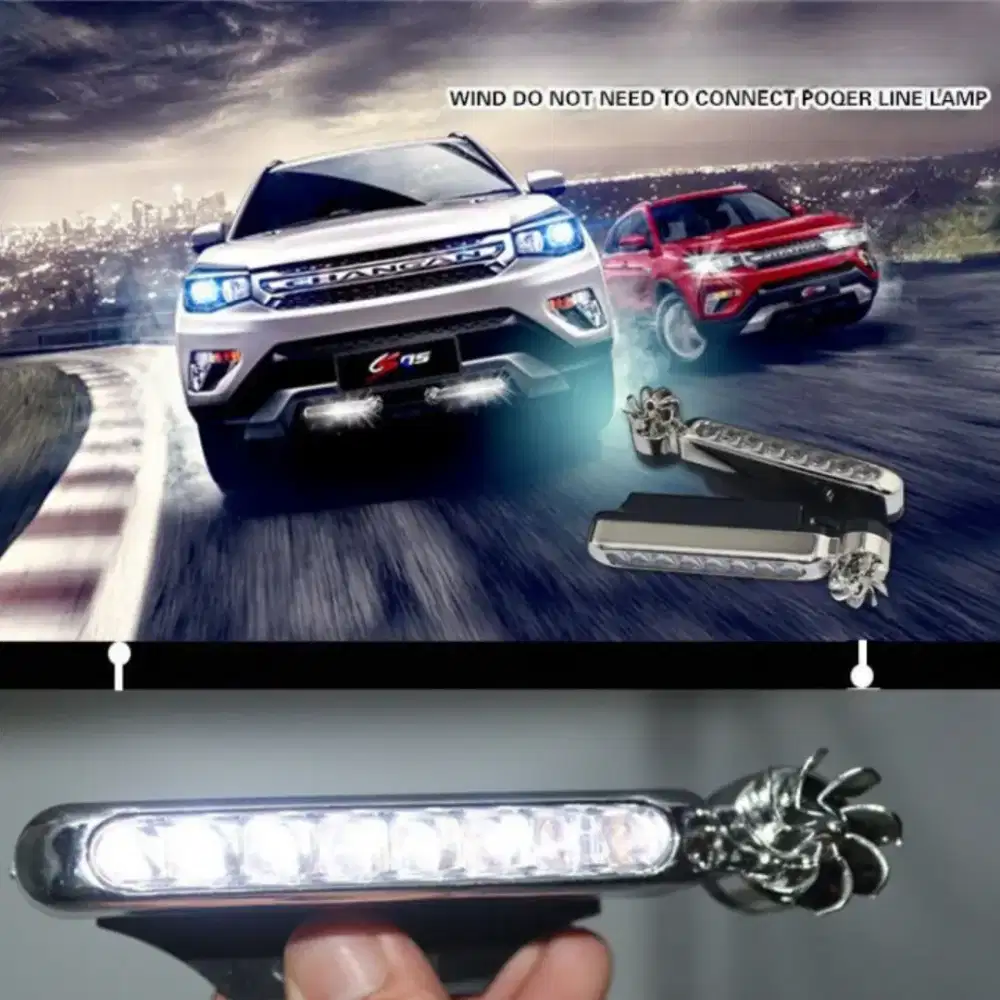 Lampu Foglam Mobil LED Tenaga Angin 2 PCS