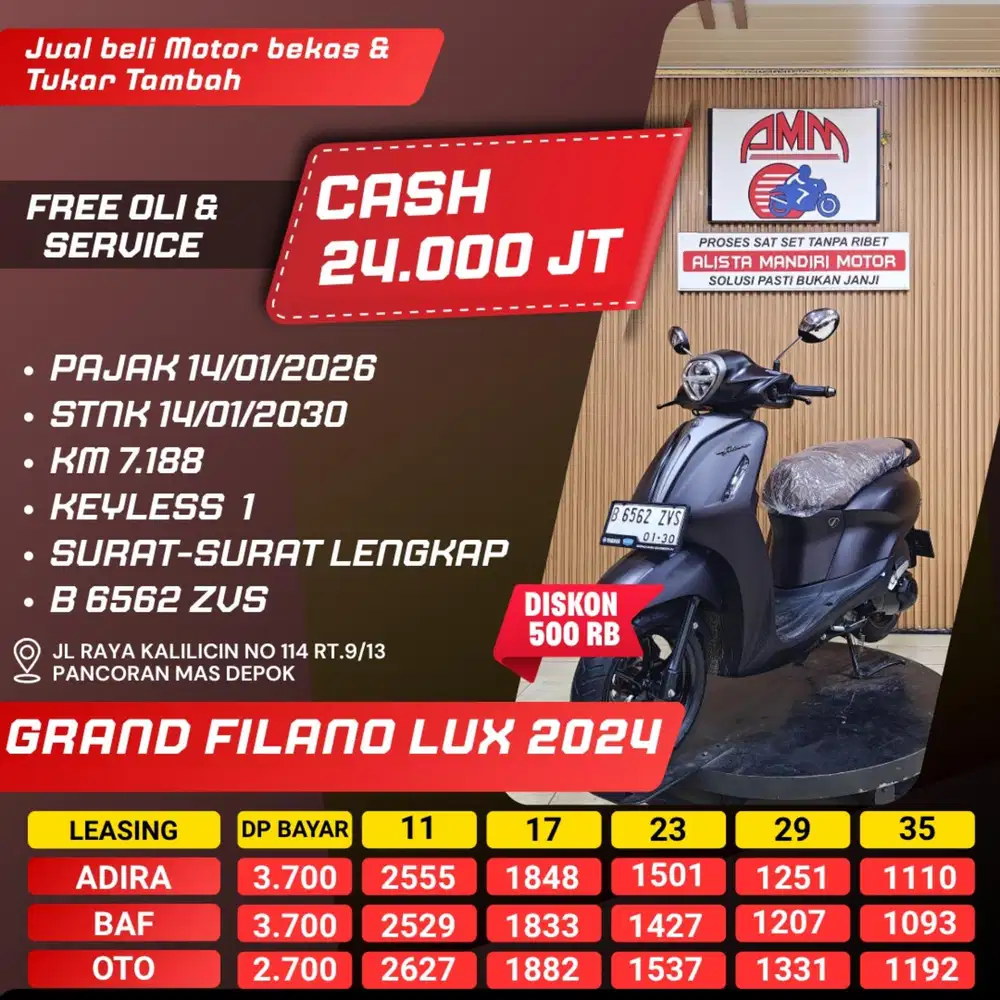 GRAND FILANO LUX 2024 KM LOW CASH / KREDIT ALISTA