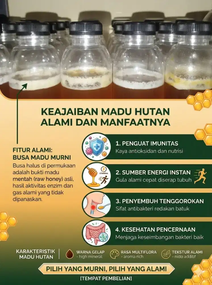 Madu hutan murni berat 500gram