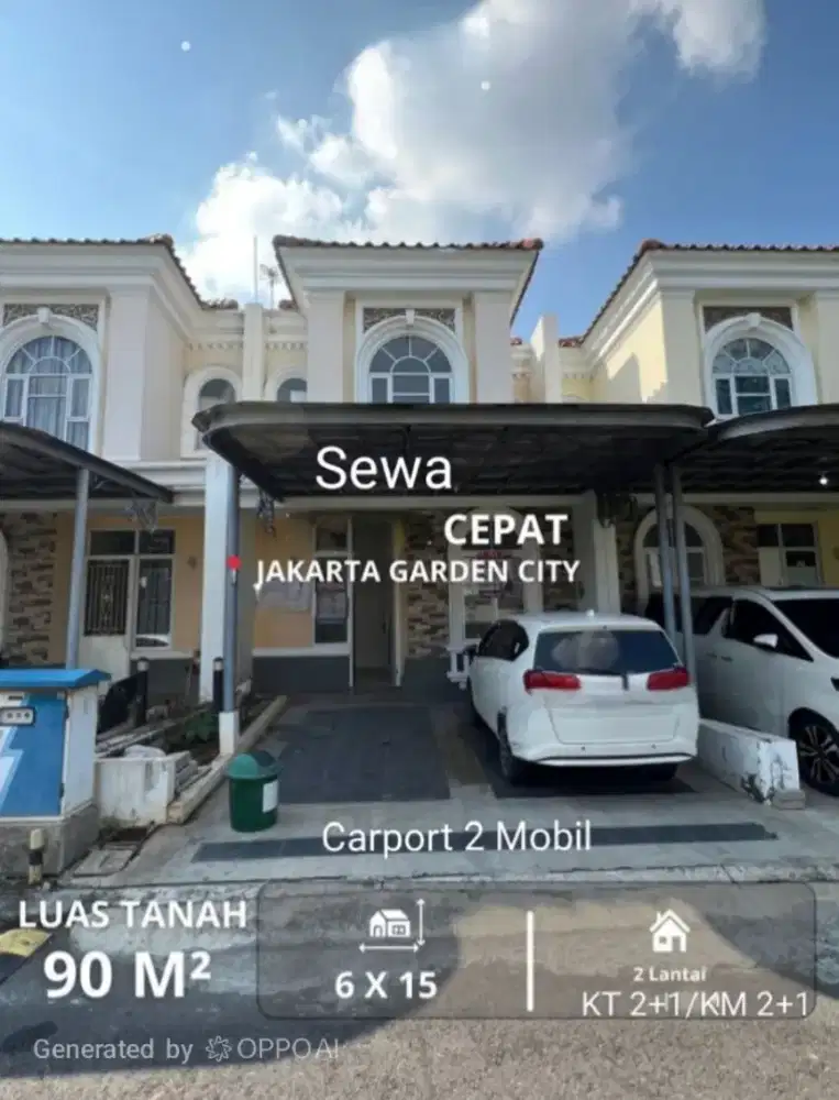 Sewa Rumah Cluster La Shein Jakarta Garden City Cakung Jakarta Timur