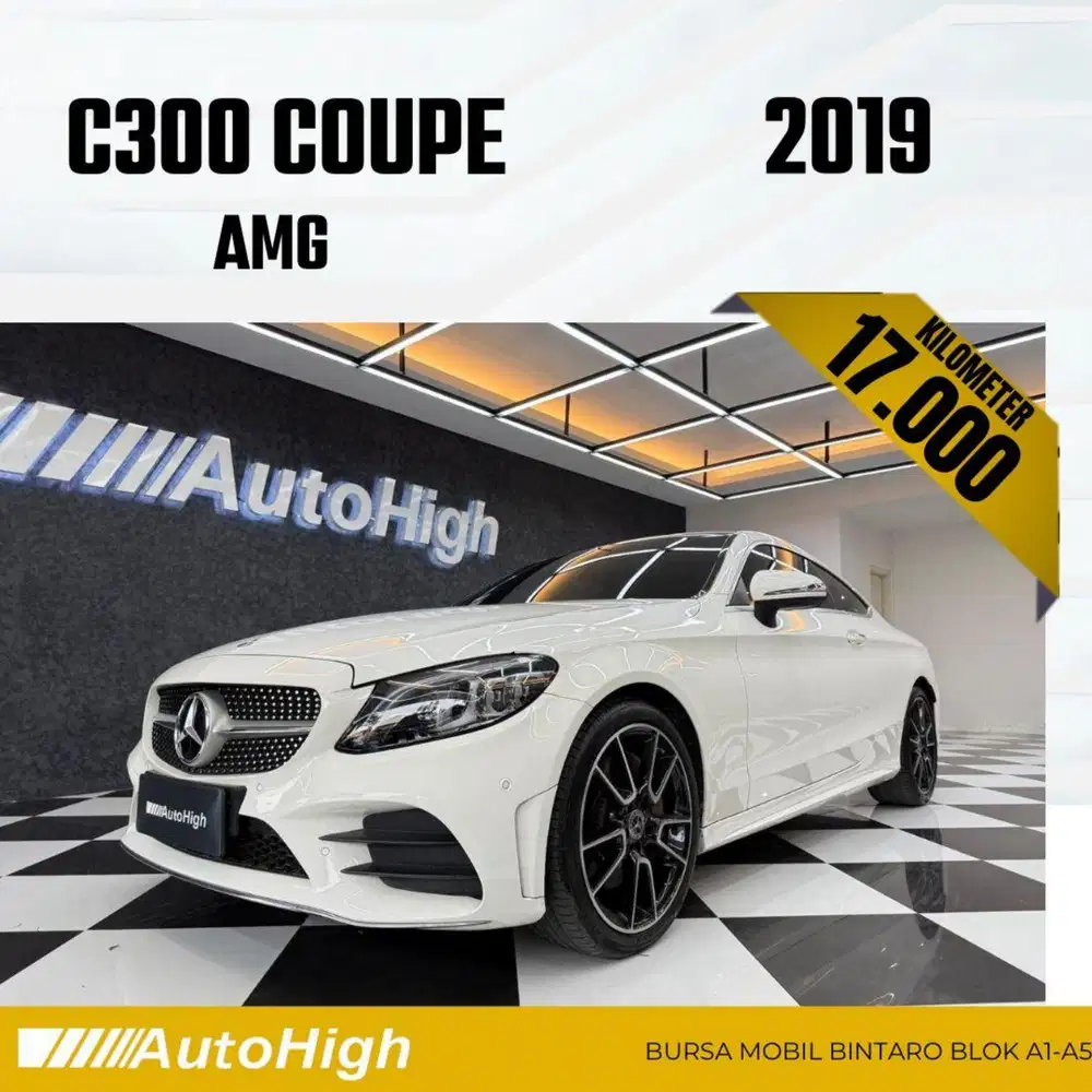 DP10% [Km17.000] C300 Coupe AMG 2019 White Reg 2018 #AUTOHIGH