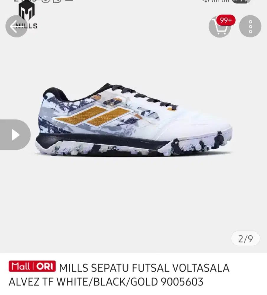 MILLS SEPATU FUTSAL/MINISOCCER VOLTASALA ALVEZ TF WHITE 9005603