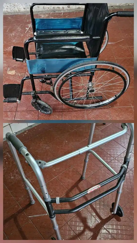 JUAL KURSI RODA BLACK Merk SELLACO + Walker / alat bantu jalan beroda