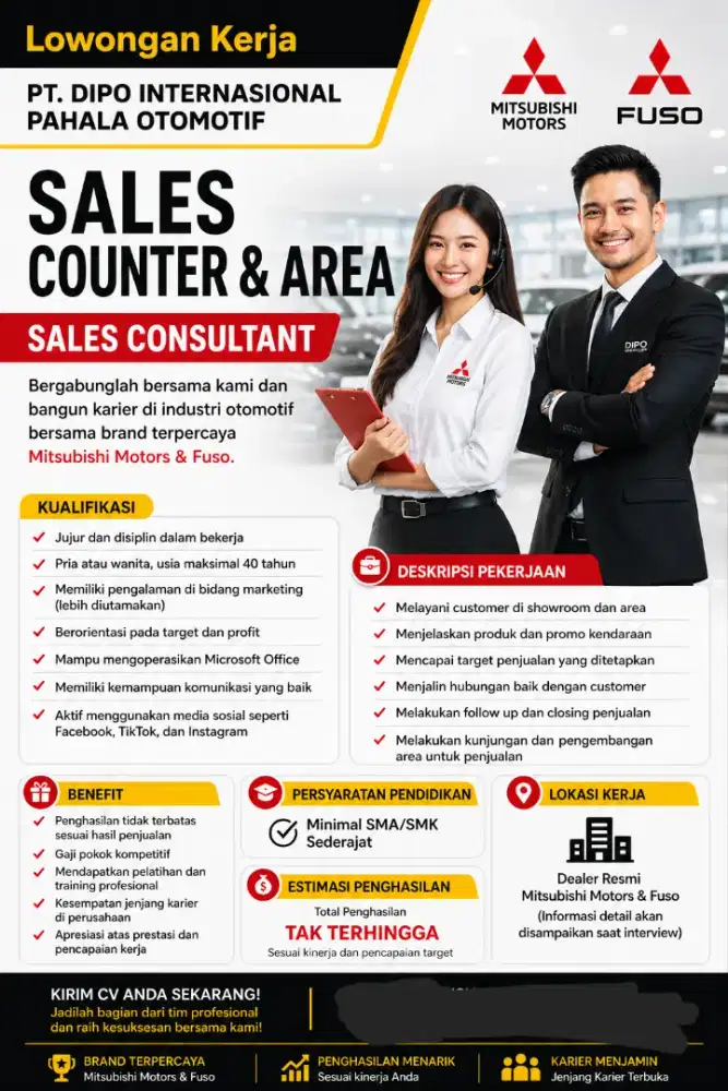 Di butuhkan Sales Mitra Mitsubishi