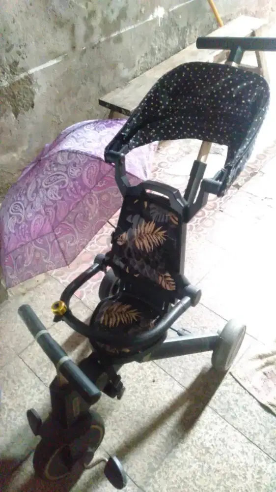 Stroller Bebehoo  7 in 1 Folding Trycycle -PRO Sepeda Anak