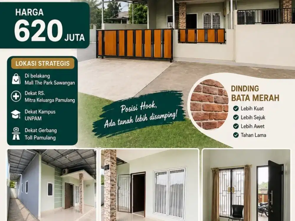 S940.Rumah 1 Lantai Minimalis Pondok Petir Depok
