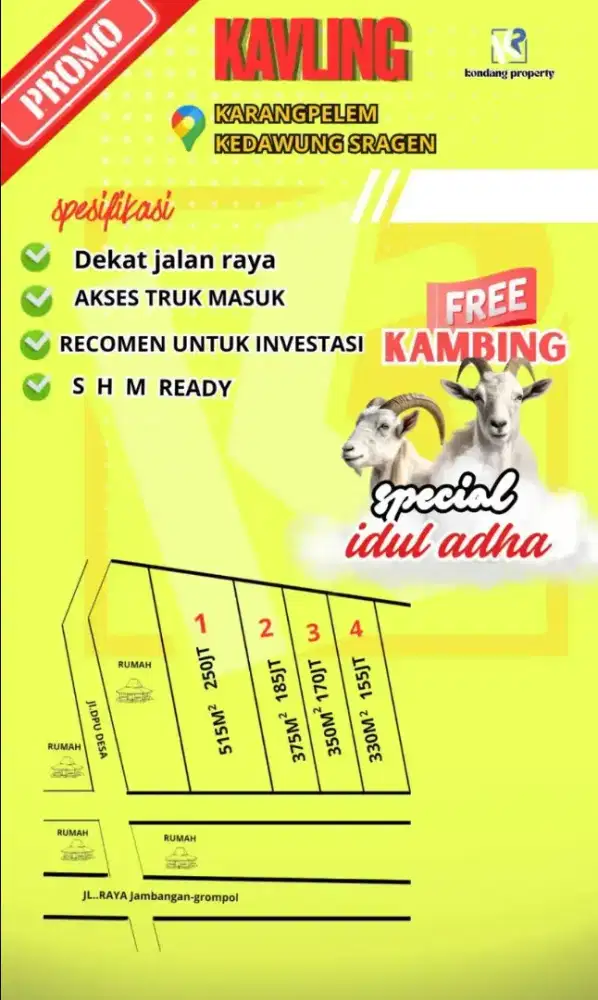 Tanah murah strategis sragen