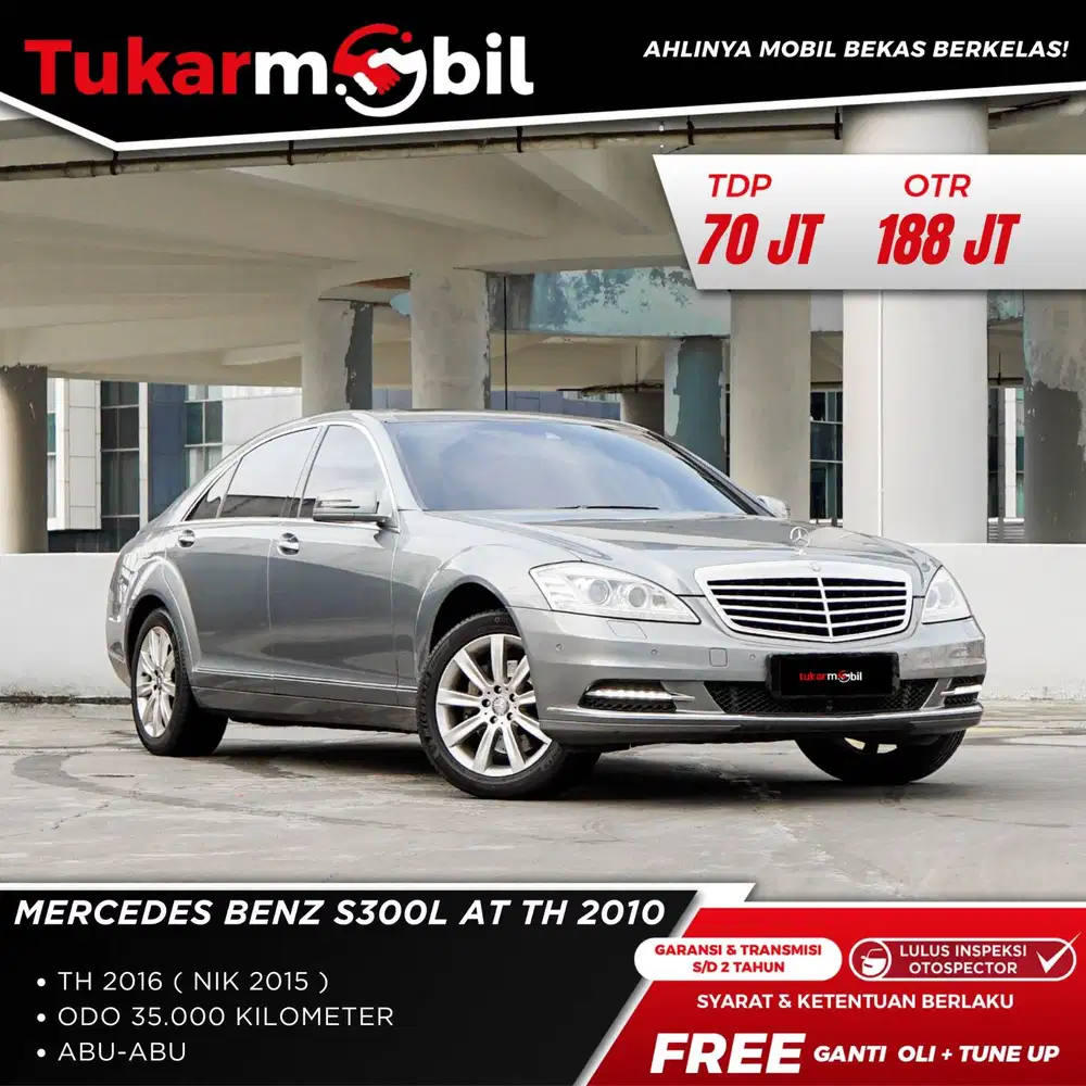 [BERGARANSI] MERCEDES BENZ/MERCY S300L MATIC TAHUN 2010 LOW KM ABU ABU