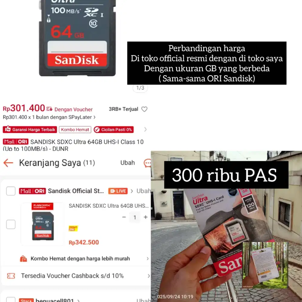 COD Kab Bandung Yang paham kualitas aja SD Card Sandisk ORI