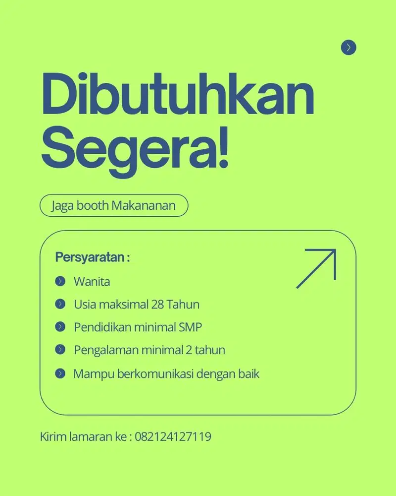 Lowongan Pekerjaan Jaga Booth Makanan