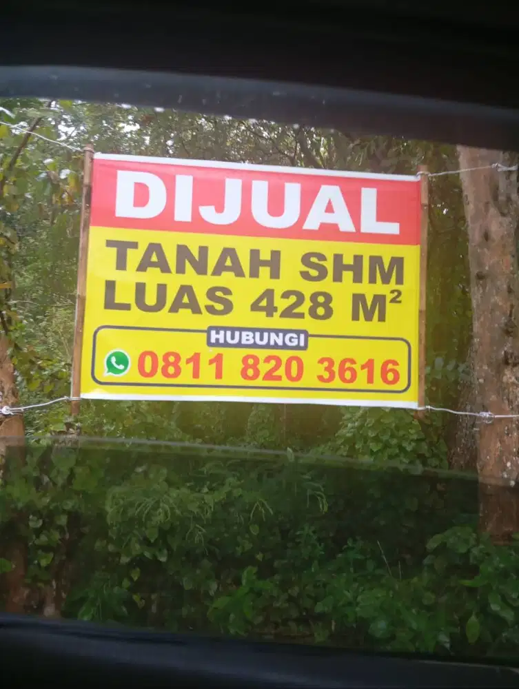 Dijual Tanah SHM, L 428 M², strategis, depan Kafe Puncak Rindu, Bantul