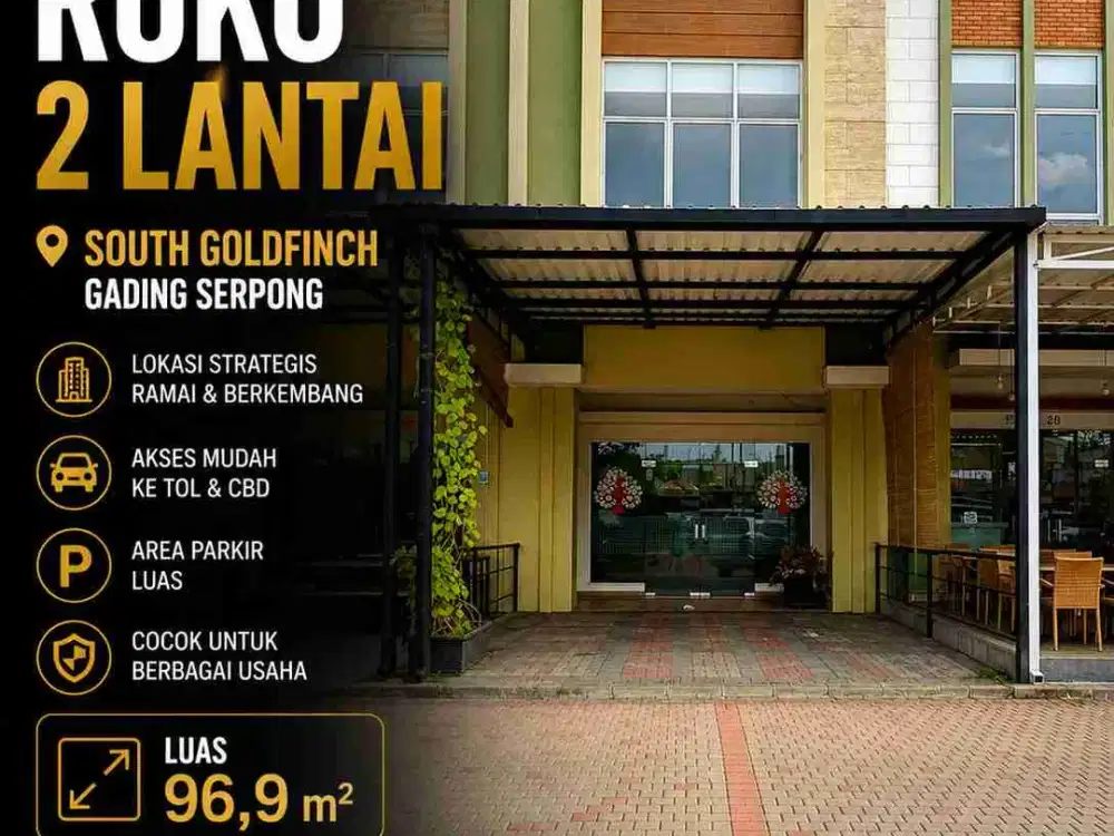 RUKO DISEWAKAN DI GOLDFINCH GADING SERPONG
