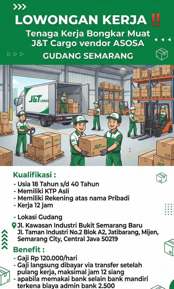 Gudang J&t Cargo Sorter & Bongkar
