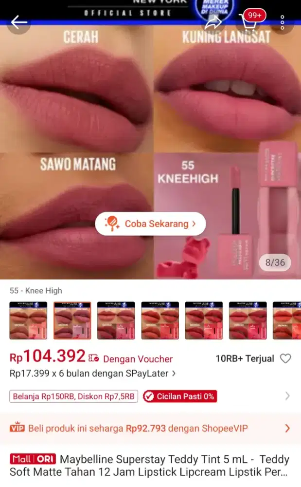 Jual Rugi/ Barter - New( Baru) - Maybelline Superstay Teddy Tint 5 mL
