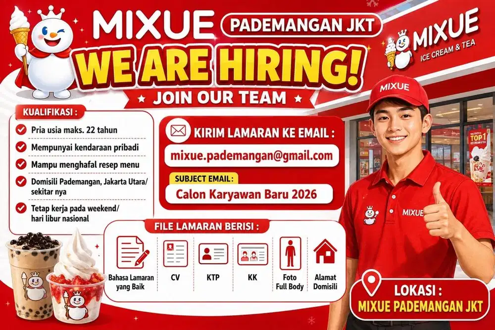 Store Crew Mixue Pademangan JKT