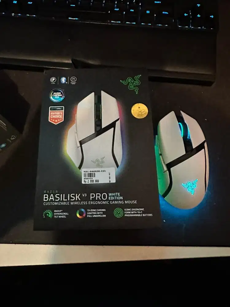 Mouse Razer Basilisk V3 Pro Wireless Ergonomic Gaming Mouse - White