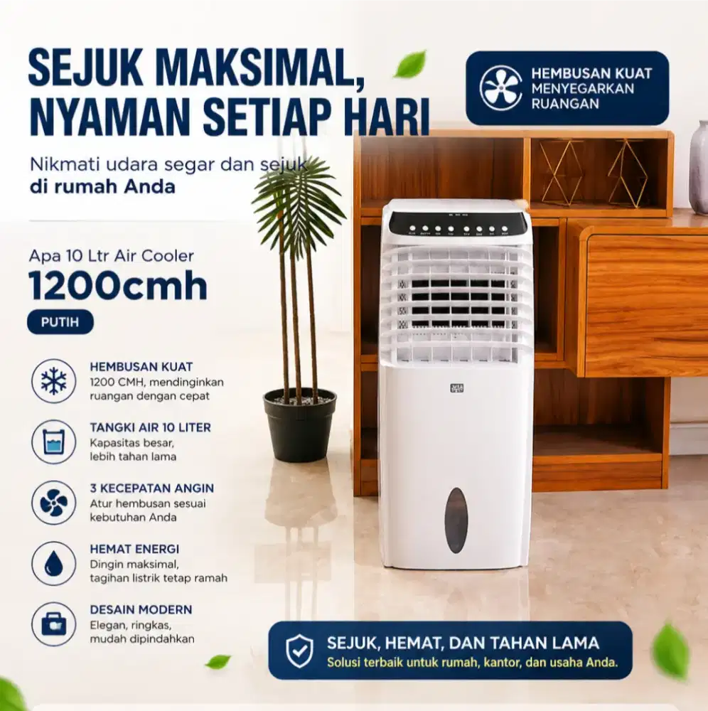 Rumah, kantor, atau toko jadi lebih sejuk & nyaman dengan Air Cooler.