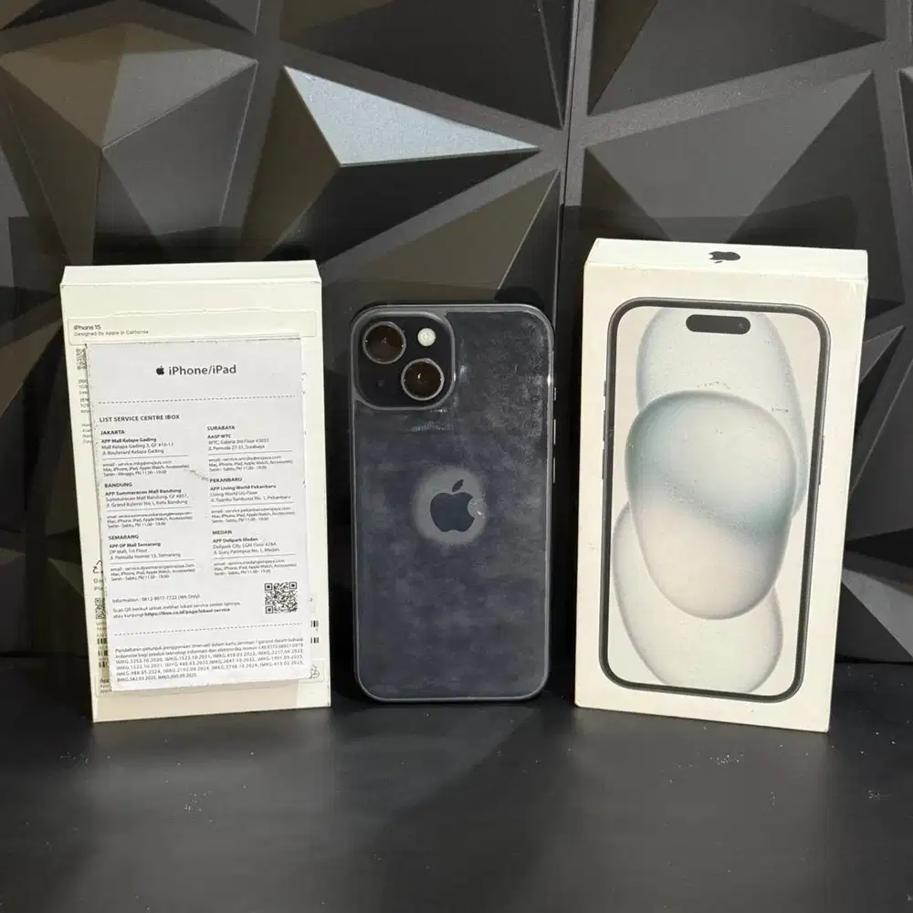 iphone 15 128gb ibox black 5hari pakai garansi on panjang