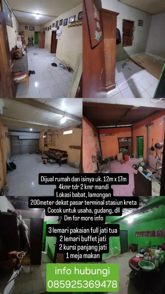 Rumah dijual dekat pasar babat