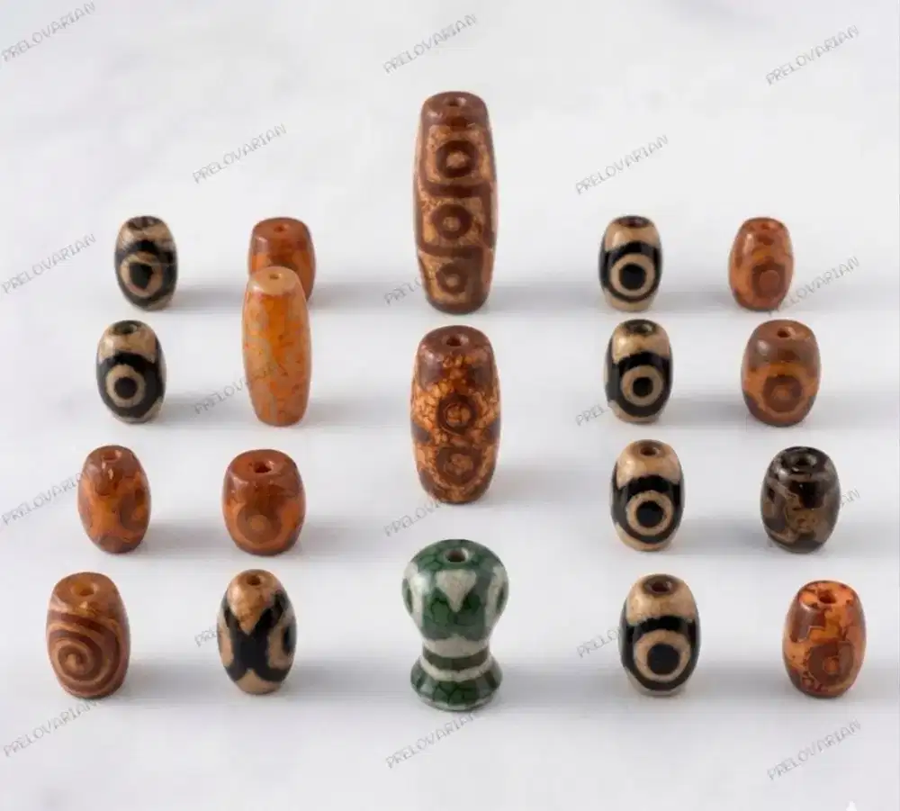 Dzie Beads Tibet Motif Mata Klasik Old Tibetian Style Premium Langka