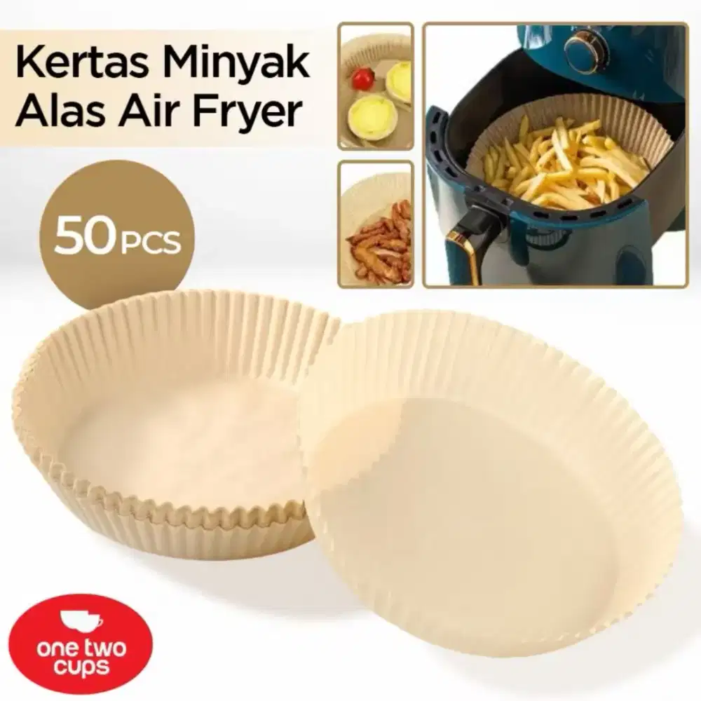 One Two Cups Kertas Alas Air Fryer Paper Liner Oilproof 16cm 50 PCS-