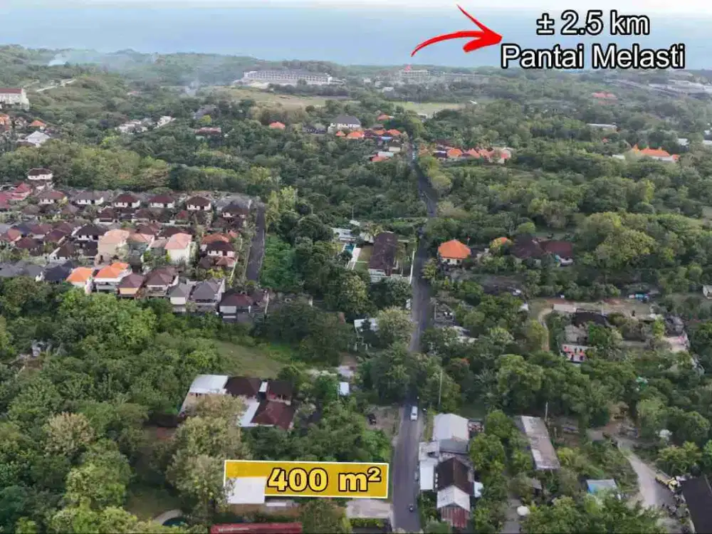 Tanah Komersial Plot Kecil Jalan Utama Pantai Melasti Ungasan Bali