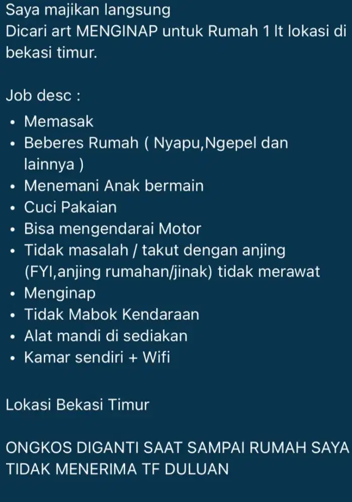 Lowongan Kerja ART