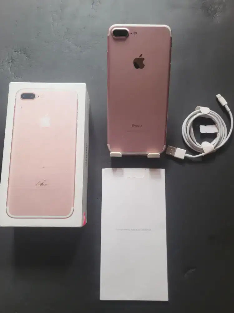 Iphone 7 plus 128gb rosegold inter fullset mulus