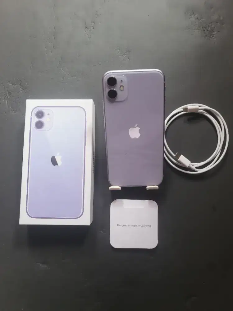 Iphone 11 64gb purple inter all operator fullset mulus